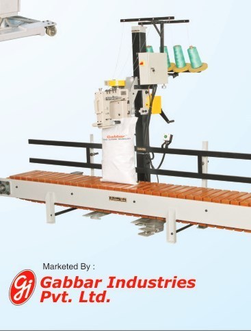 Bag Closing Machine With Wooden Slat Conveyor